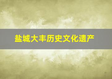 盐城大丰历史文化遗产