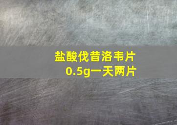 盐酸伐昔洛韦片0.5g一天两片