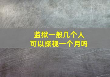 监狱一般几个人可以探视一个月吗