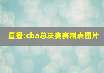 直播:cba总决赛赛制表图片