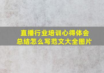 直播行业培训心得体会总结怎么写范文大全图片