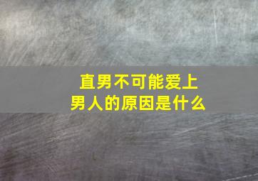 直男不可能爱上男人的原因是什么