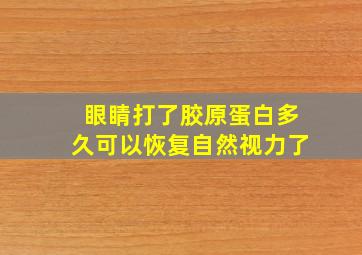 眼睛打了胶原蛋白多久可以恢复自然视力了