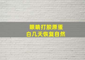 眼睛打胶原蛋白几天恢复自然