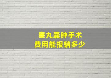 睾丸囊肿手术费用能报销多少