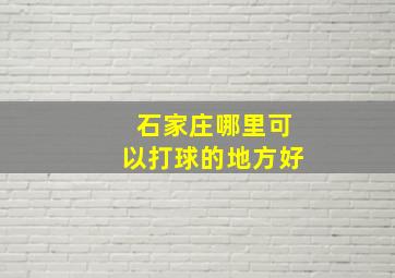 石家庄哪里可以打球的地方好