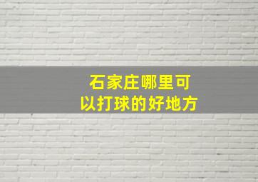 石家庄哪里可以打球的好地方