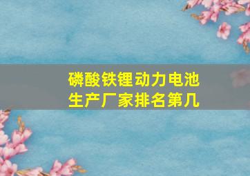 磷酸铁锂动力电池生产厂家排名第几