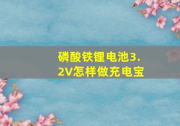 磷酸铁锂电池3.2V怎样做充电宝