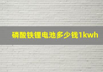 磷酸铁锂电池多少钱1kwh