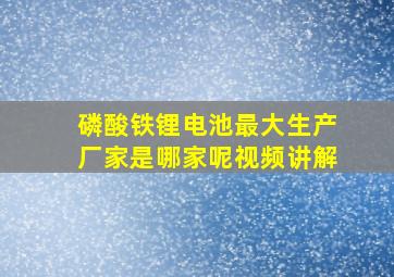 磷酸铁锂电池最大生产厂家是哪家呢视频讲解