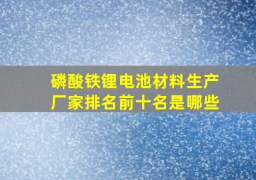 磷酸铁锂电池材料生产厂家排名前十名是哪些