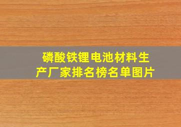 磷酸铁锂电池材料生产厂家排名榜名单图片