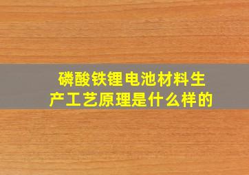 磷酸铁锂电池材料生产工艺原理是什么样的