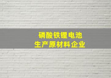 磷酸铁锂电池生产原材料企业