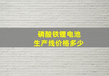 磷酸铁锂电池生产线价格多少