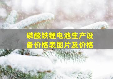 磷酸铁锂电池生产设备价格表图片及价格