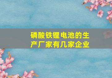 磷酸铁锂电池的生产厂家有几家企业