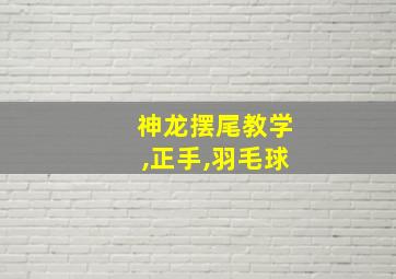 神龙摆尾教学,正手,羽毛球