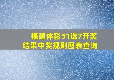 福建体彩31选7开奖结果中奖规则图表查询