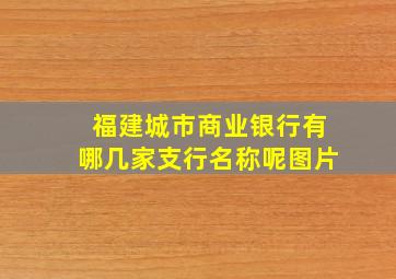 福建城市商业银行有哪几家支行名称呢图片