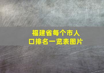 福建省每个市人口排名一览表图片