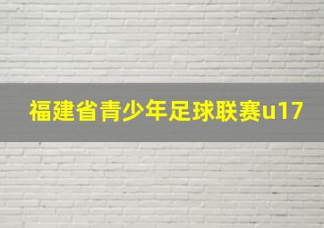 福建省青少年足球联赛u17