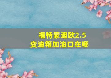 福特蒙迪欧2.5变速箱加油口在哪