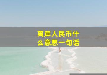 离岸人民币什么意思一句话