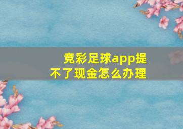 竞彩足球app提不了现金怎么办理