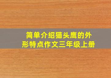 简单介绍猫头鹰的外形特点作文三年级上册