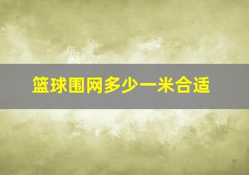 篮球围网多少一米合适