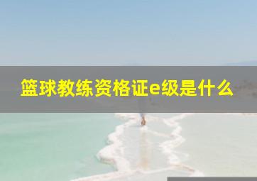 篮球教练资格证e级是什么