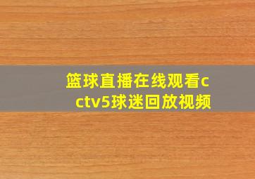 篮球直播在线观看cctv5球迷回放视频