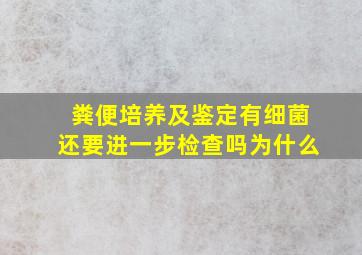 粪便培养及鉴定有细菌还要进一步检查吗为什么