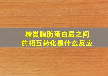 糖类脂肪蛋白质之间的相互转化是什么反应