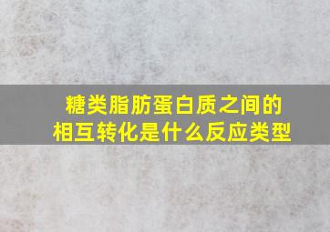 糖类脂肪蛋白质之间的相互转化是什么反应类型