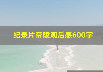 纪录片帝陵观后感600字