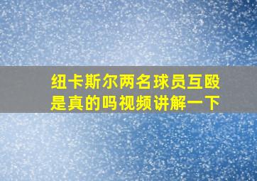 纽卡斯尔两名球员互殴是真的吗视频讲解一下