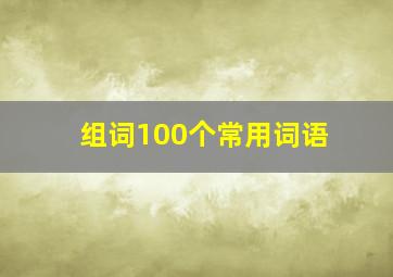 组词100个常用词语