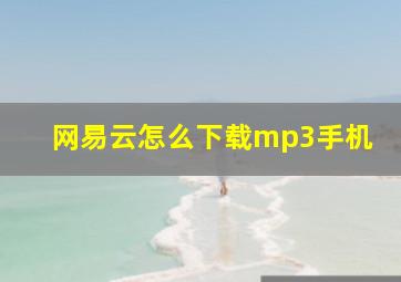 网易云怎么下载mp3手机