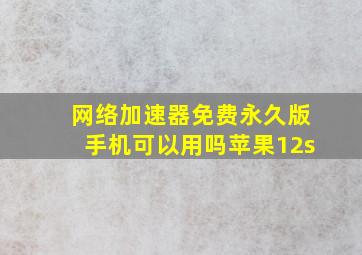 网络加速器免费永久版手机可以用吗苹果12s