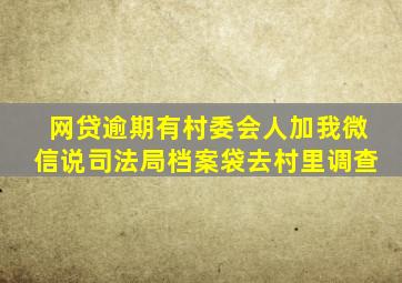 网贷逾期有村委会人加我微信说司法局档案袋去村里调查