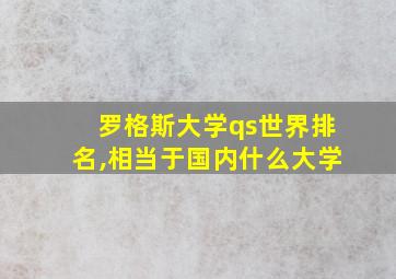 罗格斯大学qs世界排名,相当于国内什么大学