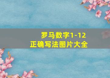 罗马数字1-12正确写法图片大全