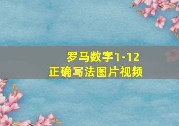 罗马数字1-12正确写法图片视频