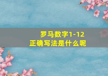 罗马数字1-12正确写法是什么呢