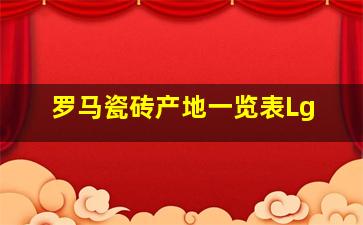 罗马瓷砖产地一览表Lg