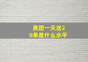 美团一天送20单是什么水平