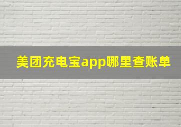 美团充电宝app哪里查账单